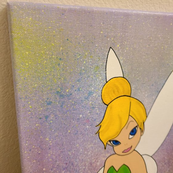 Hand painted Tinkerbell on canvas - Picture 5 of 9